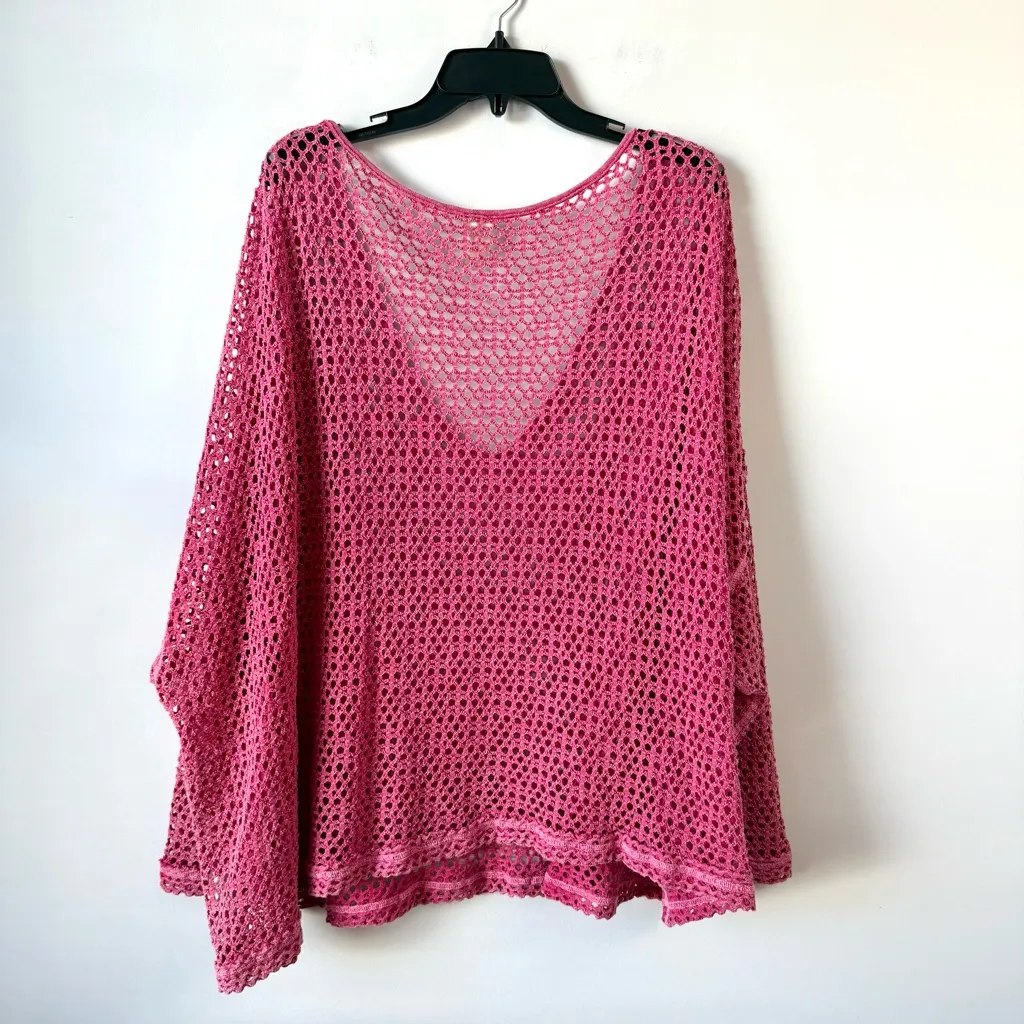 Free People We The Free Napa Crochet Open Knit Sweater Pink Napa Tee - Image 8