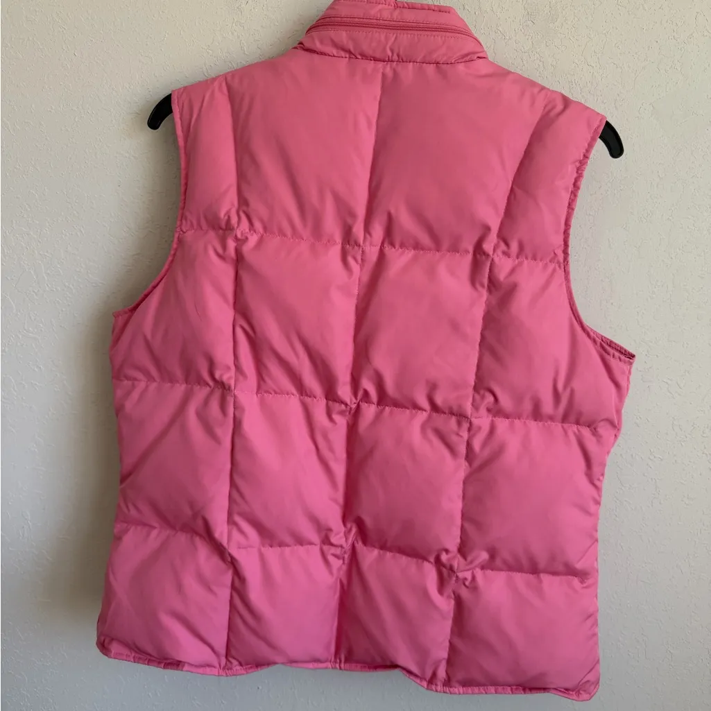 Talbots Petites Pink Puffer Goose Down Cluster Feather Vest Womens MP Barbie - Image 6