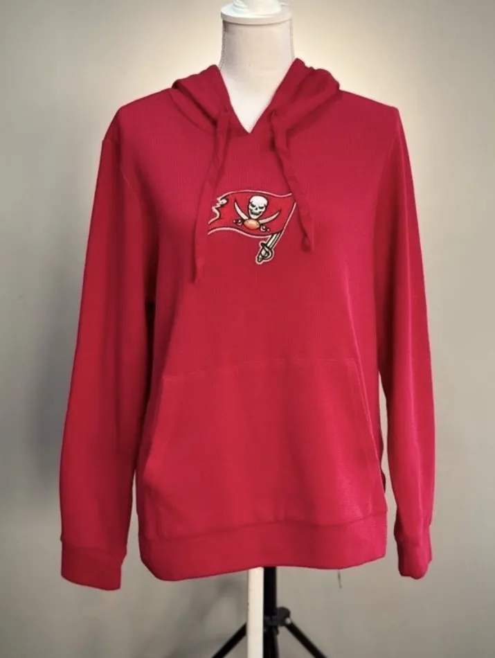 Women’s Red NFL Buccaneers Thermal Hoodie Size XL EUC - Image 1