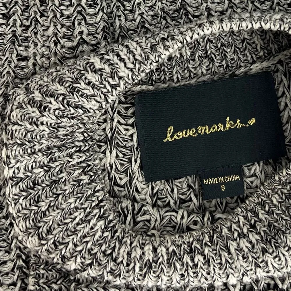 Lovemarks Chunky Knit Halter High Neck Sleeveless Sweater Heather Grey S - Image 4