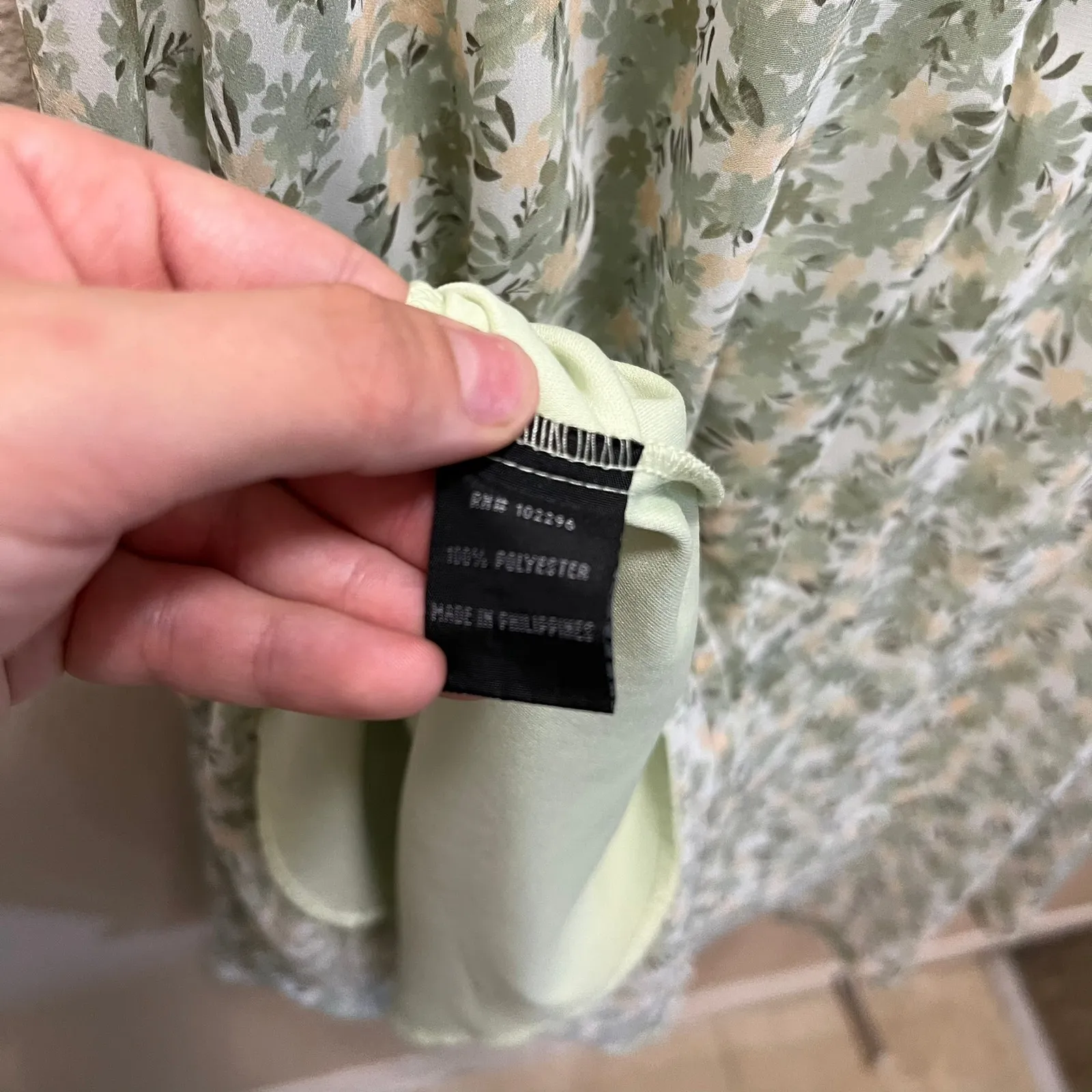 Connected Apparel Green Floral Fit & Flare Sweetheart Knee Length Dress Size 14 - Image 7