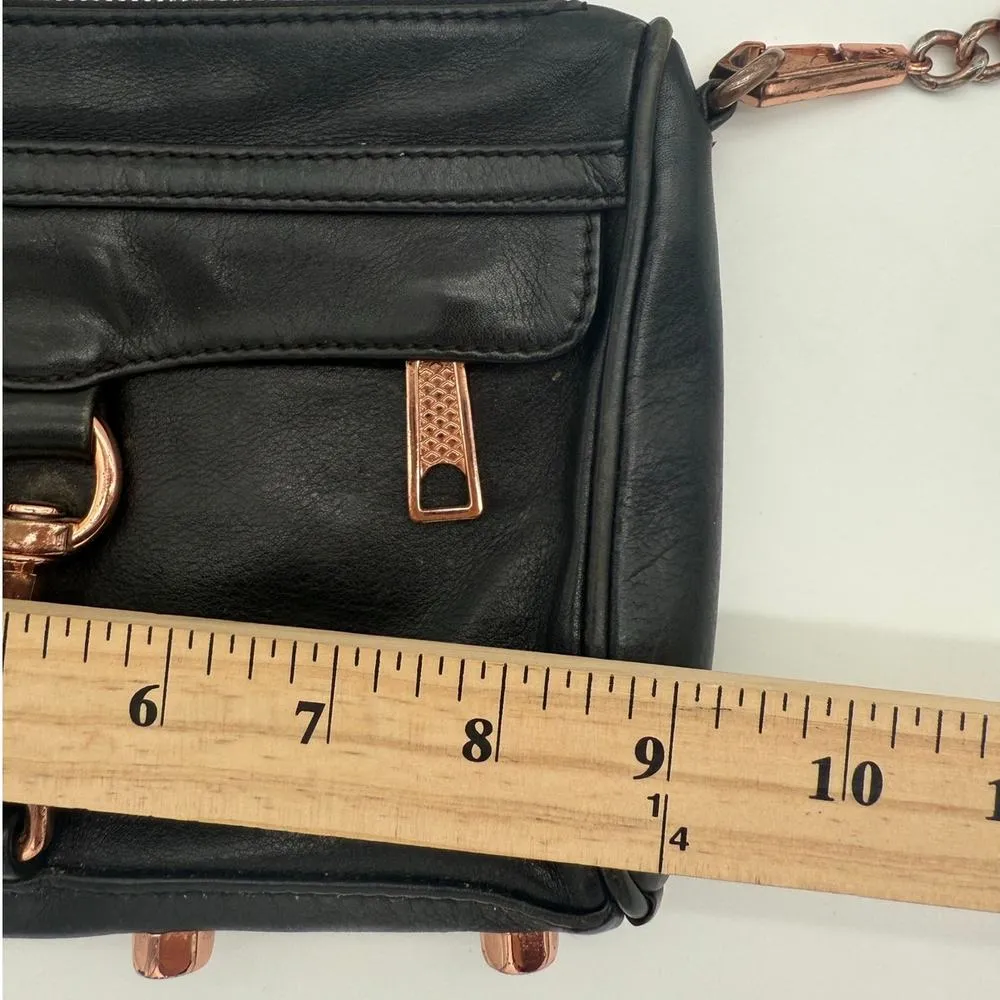 Rebecca Minkoff Mini M.A.C. Crossbody Black Leather Grunge Purse - Image 4