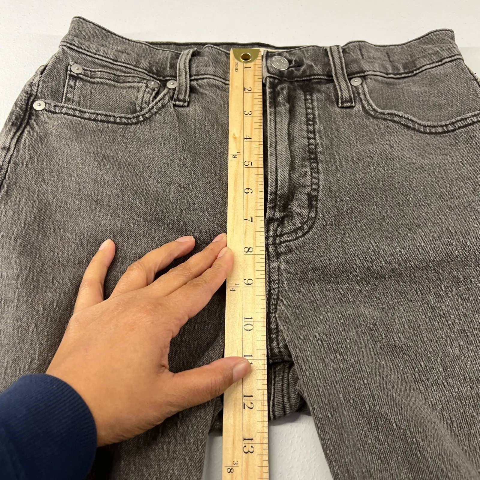 The Perfect Vintage Jeans Womens 26 Black Denim Cotton Distressed Frayed Hem - Image 9