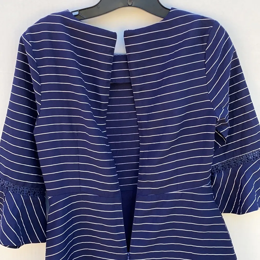 Gilli Womens size small navy and white striped swing dress With Pockets NWT Blue - Image 5