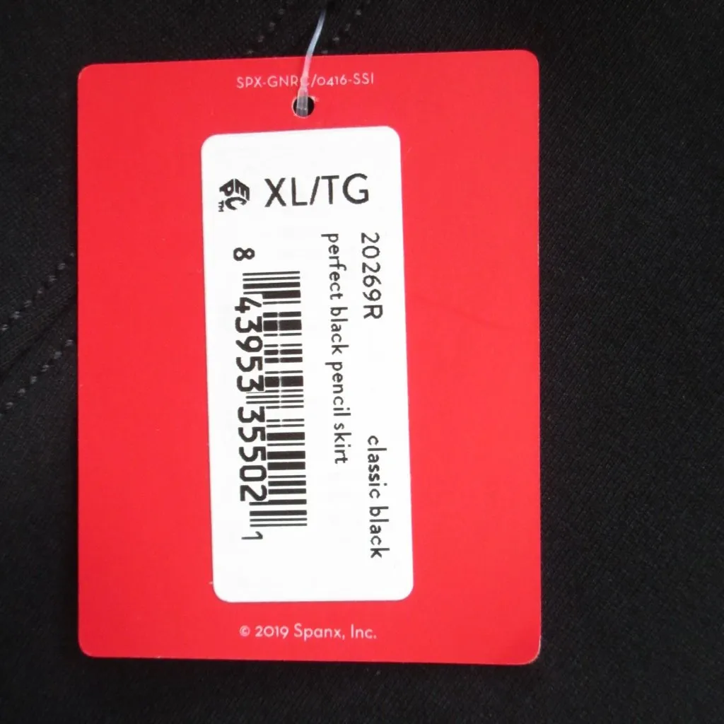 NWT SPANX Perfect Ponte Pencil in Classic Black Shaping Stretch Skirt XL - Image 3