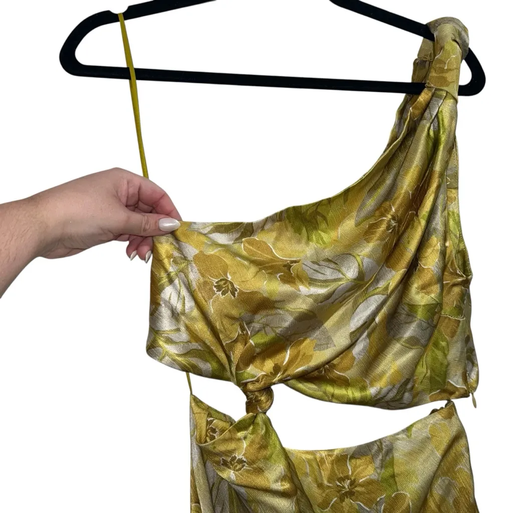 Bec + Bridge Harper One Shoulder Cut Out Maxi Dress In Citrus Floral - Image 4