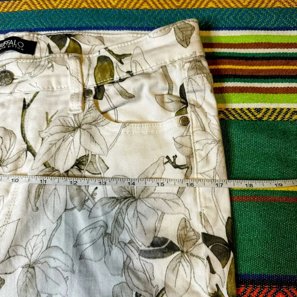 Buffalo Floral Havana high rise soft stretch ankle white skinny jeans size 8 - Image 10