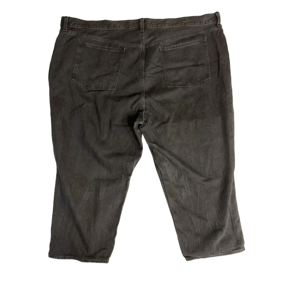 Old Navy Women's High Rise Slouchy Straight Cropped Jeans 30‎ Black Distressed - Image 4