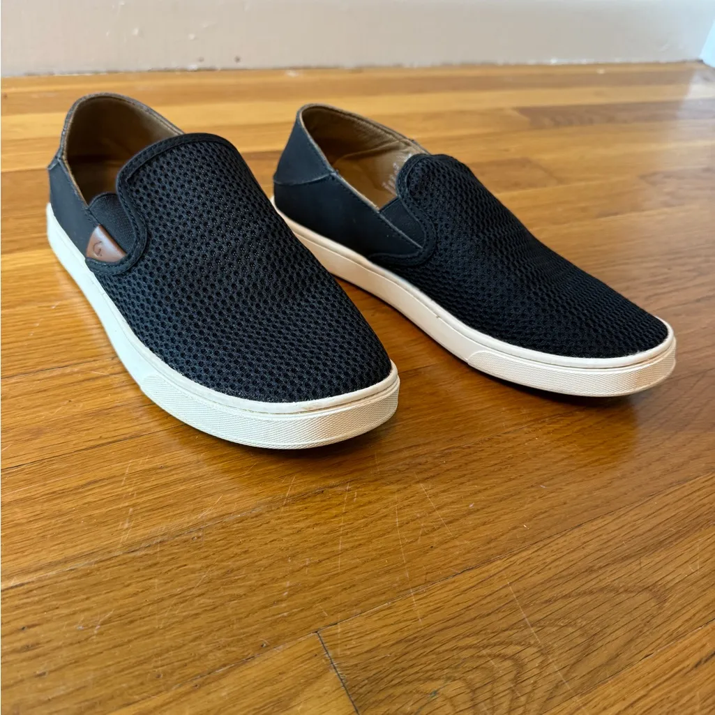OluKai PEHUEA Mesh SLIP ON Low Top SNEAKERS in Black - Image 7