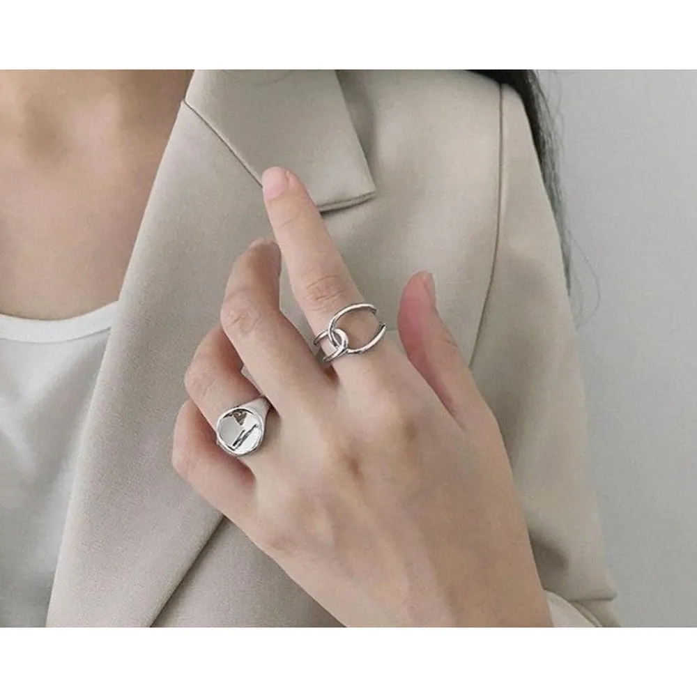 NEW Unisex Minimalist Knot 925 Silver Ring,‎ Adjustable - Image 9