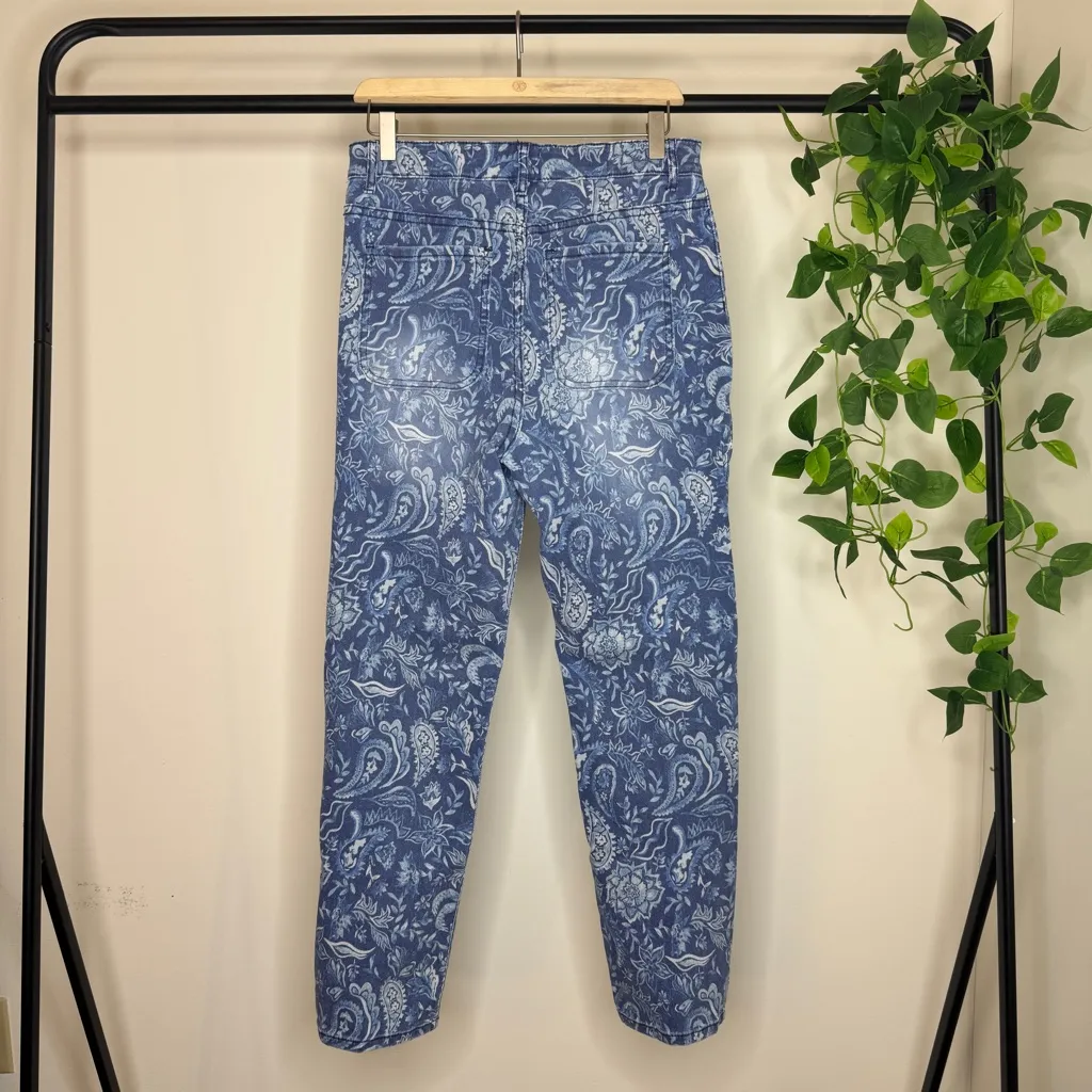 LOGO by Lori Goldstein Boho Paisley Print Relaxed Straight Leg Pants size 6 - Image 4