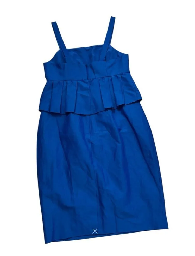 NWT J. Crew Classic Peplum Cocktail Dress in Classic Faille | Cobalt Blue | 6 - Image 3