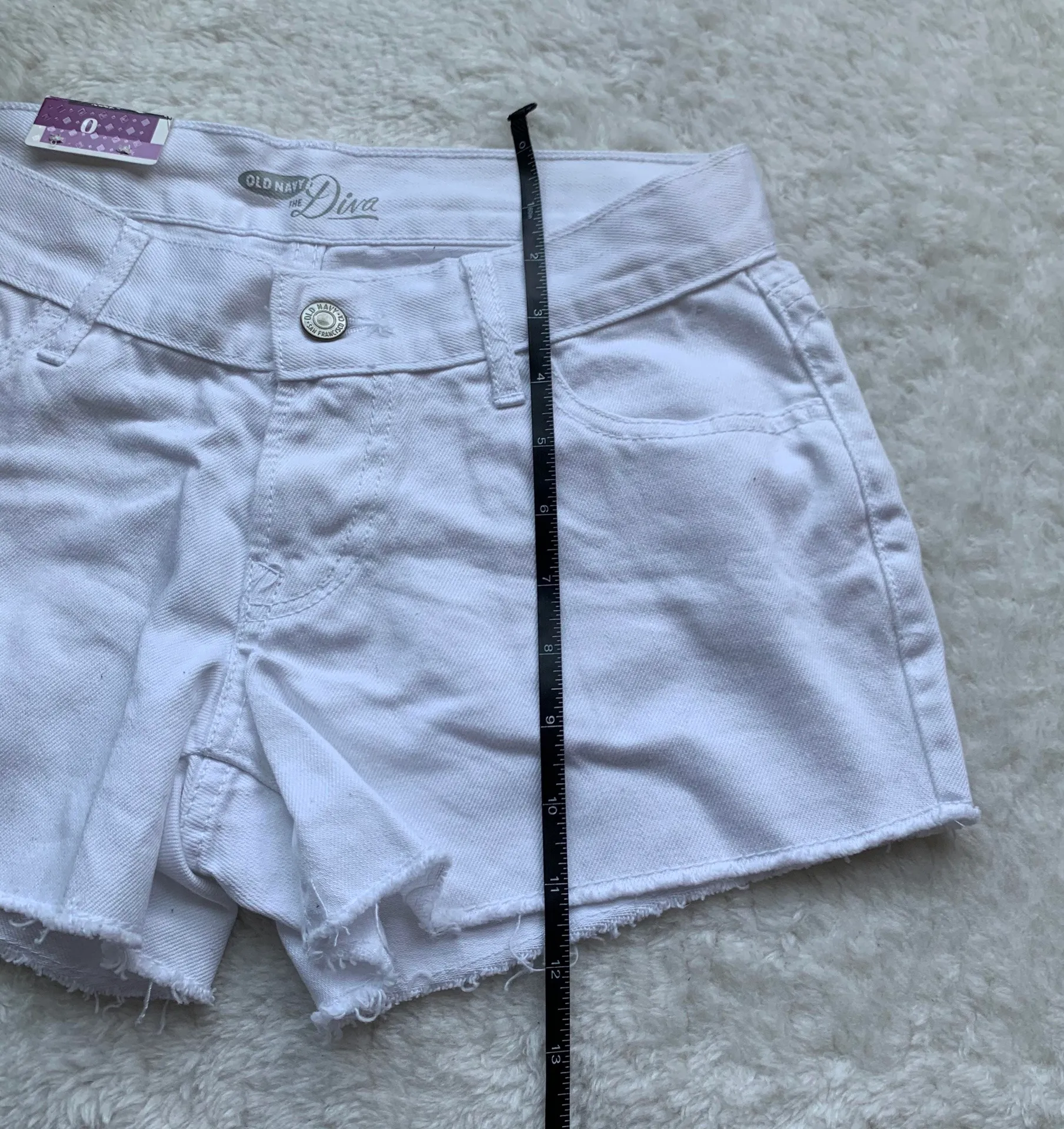 White Denim Classic Shorts Size 0 NWT - Image 4