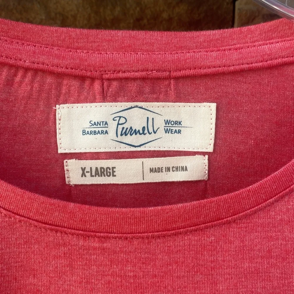 Purnell XL nwt coral pink red roll sleeve tee shirt crew neck soft - Image 2