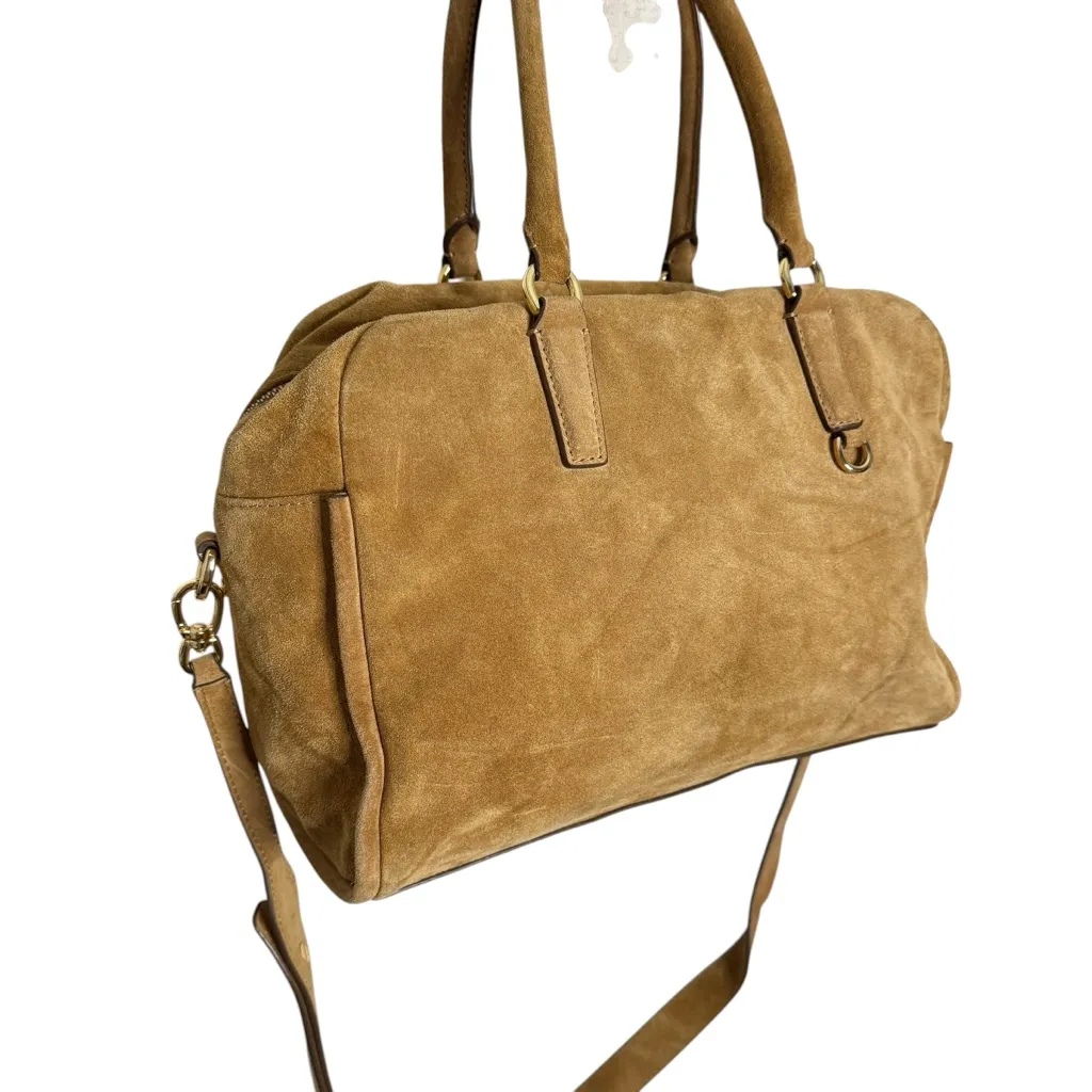 Banana Republic Tan Suede Large Duffle Bag - Image 4