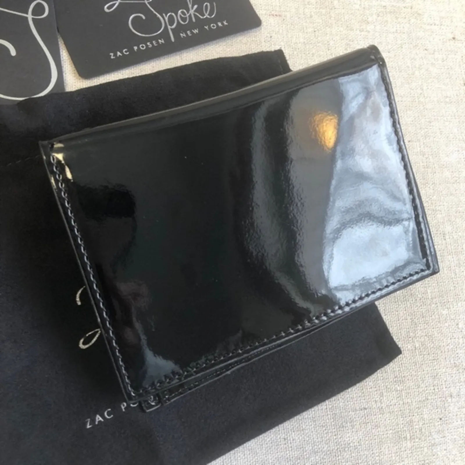 Z Spoke by Zac Posen Black Patent Leather Bi Fold Shirley Passport Case - Image 2