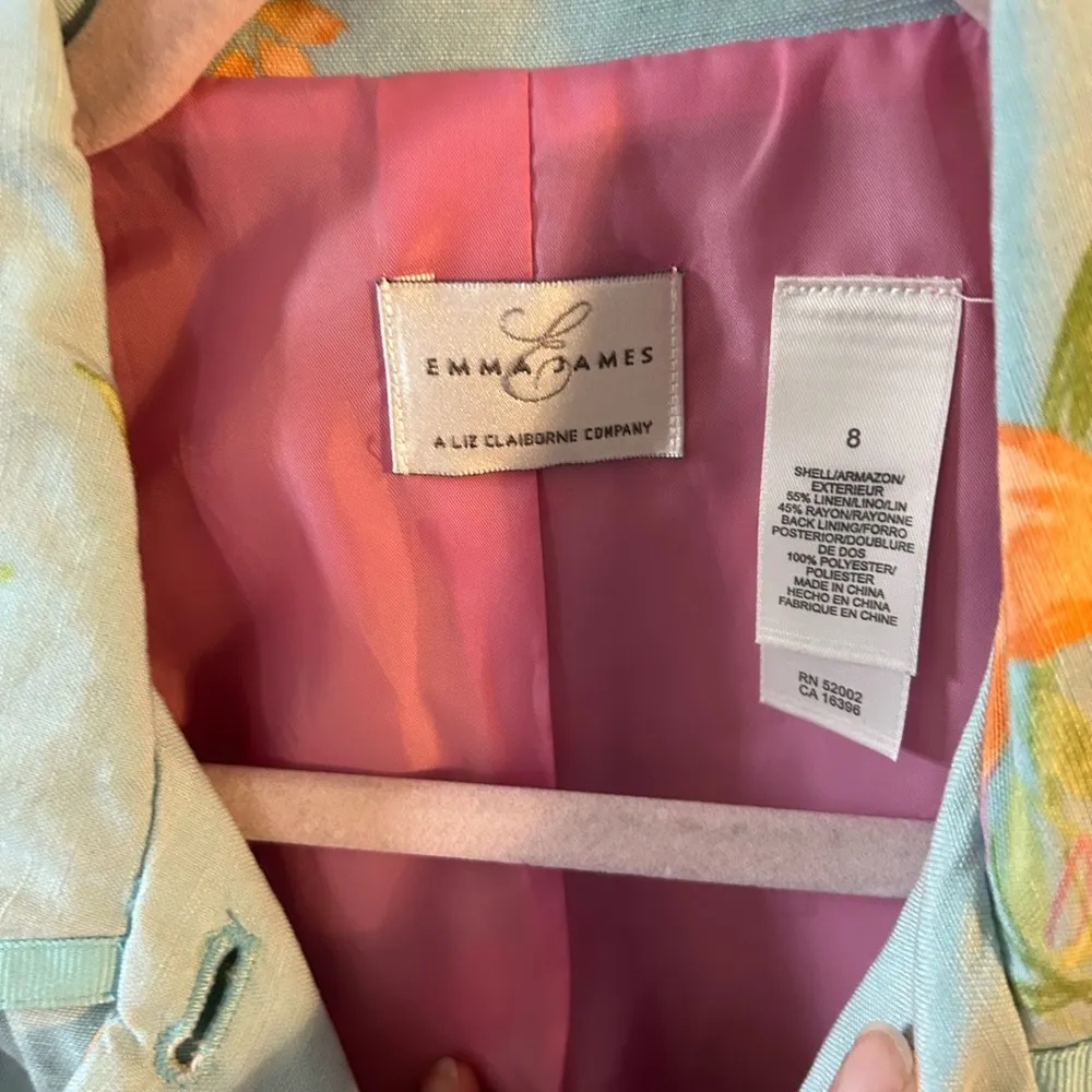 Emma James Floral Women's Jacket/Suit Blazer, Size 8 - Image 2