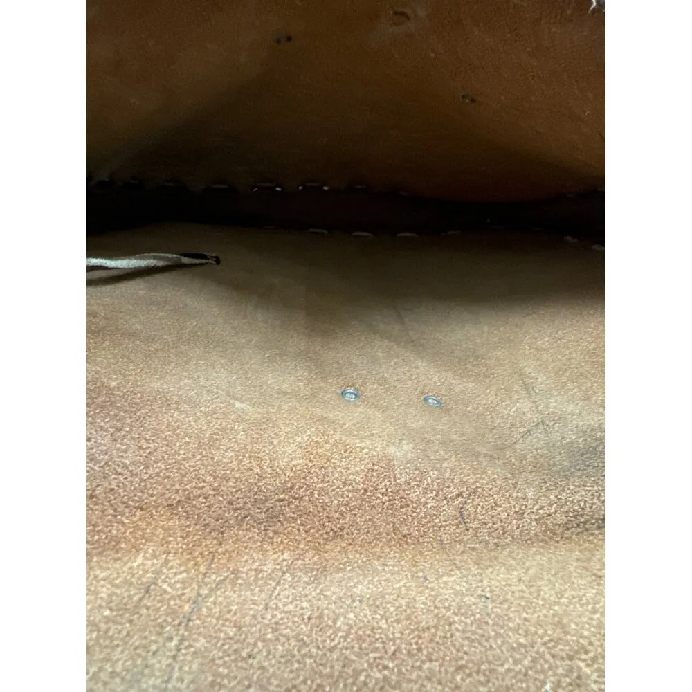 VIntage Hand Made womens leather shoulder bag size 10x10.5 SKU 6652 Brown - Image 11