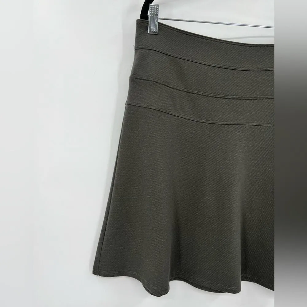 🆕 NWOT Athleta Ponte Twill Skirt Fit & Flare Stretch Zip Green Gray Grey Taup 8 - Image 7