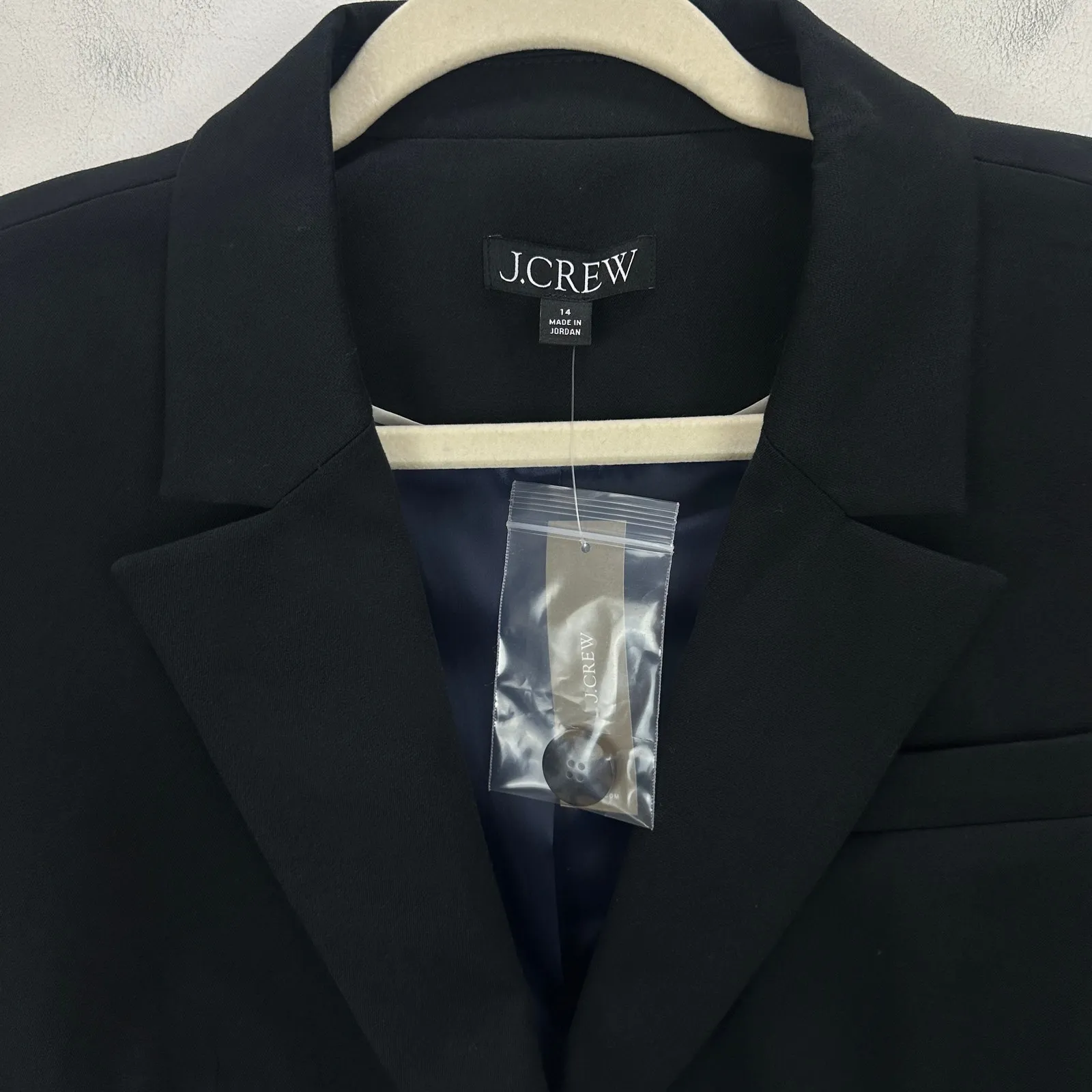 J.Crew Shrunken Fit Blazer Bi Stretch Cotton Blend Classic Slim Black 14 US NWT - Image 6