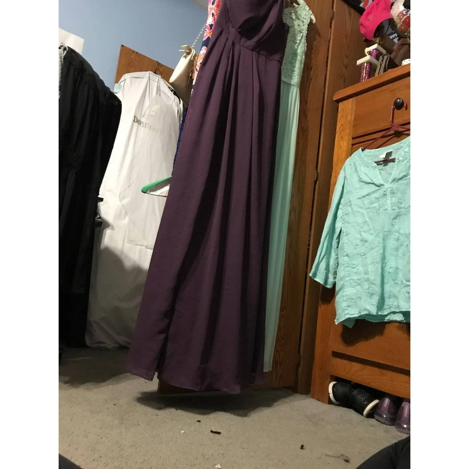 David’s‎ Bridal Bridesmaids Dress Plum - Image 2