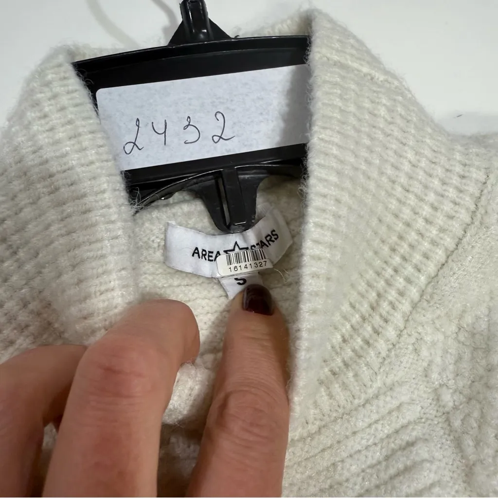 Area Stars Open Back Knit Dress Small White - Image 5