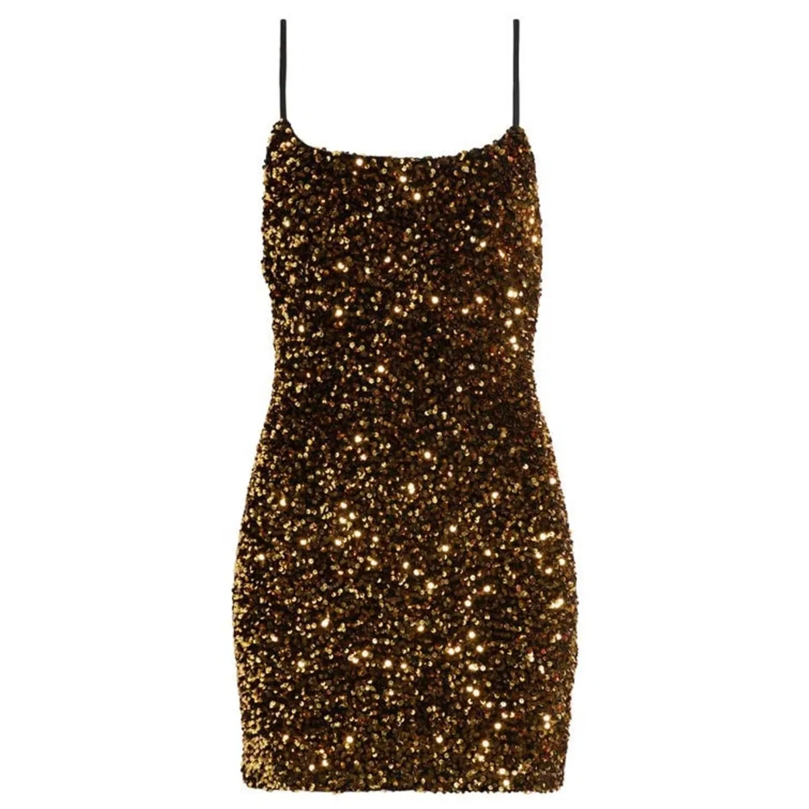 BP Mini Sequined Dress in Gold Scoop Neck Night Out Size Extra Small NEW - Image 6