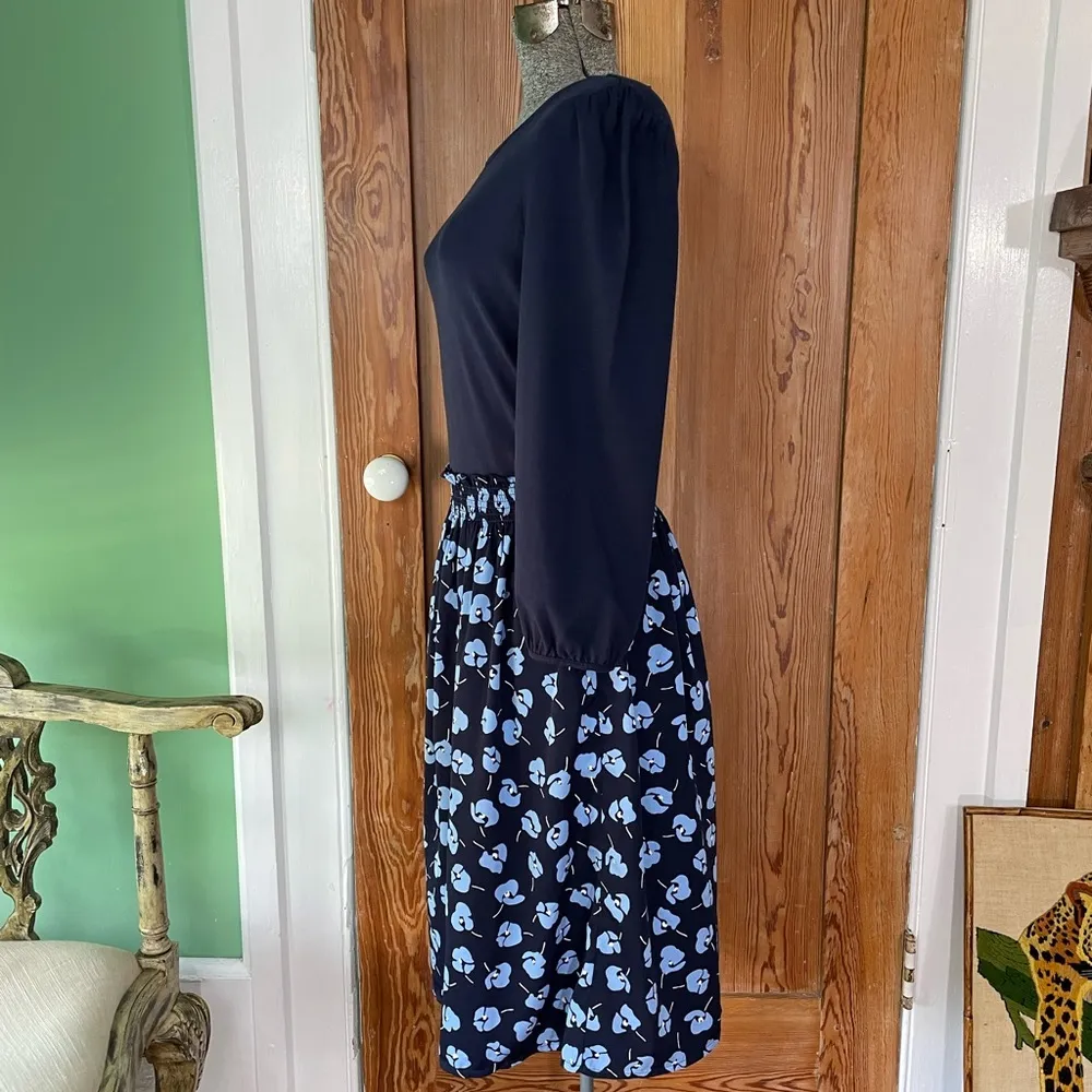 NWT Draper James Long Sleeve Knit to Woven Floral Midi Dress - Sz Small - Image 9