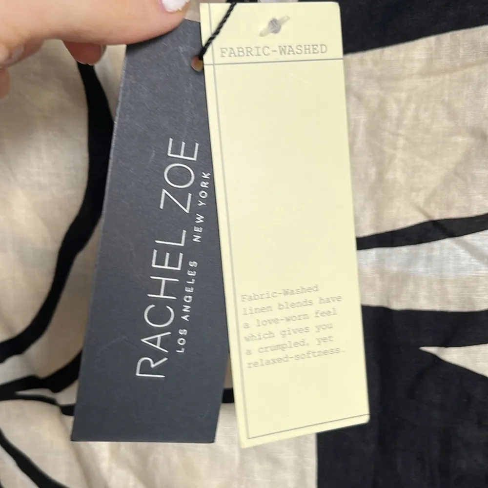 Rachel Zoe Linen Blend Women’s Vacation GeometricCapri Wide Leg Pants Sz XS new - Image 3