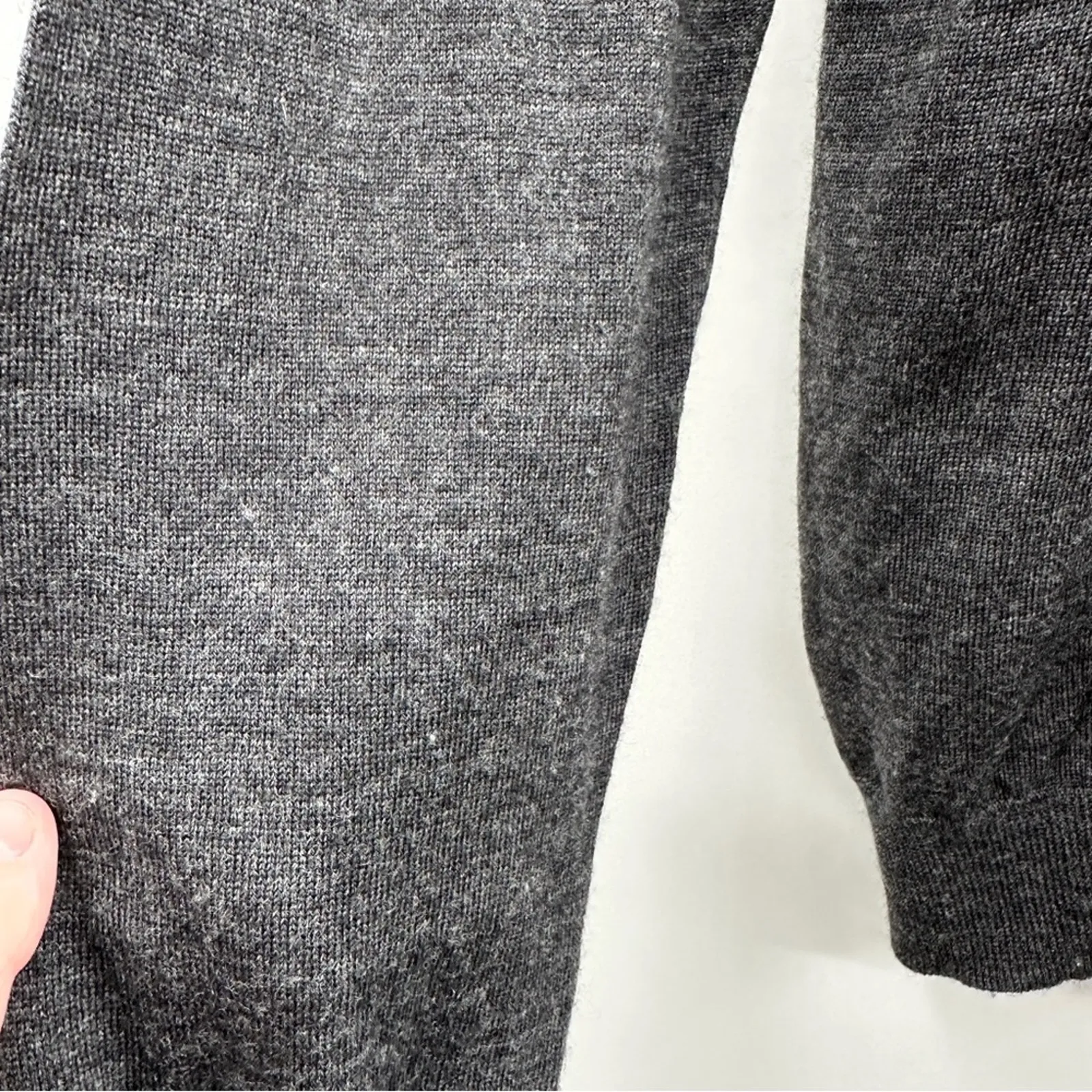 The Kooples Wool Gray & Tan Long Sleeve Cardigan Sweater Size XL‎ - Image 11