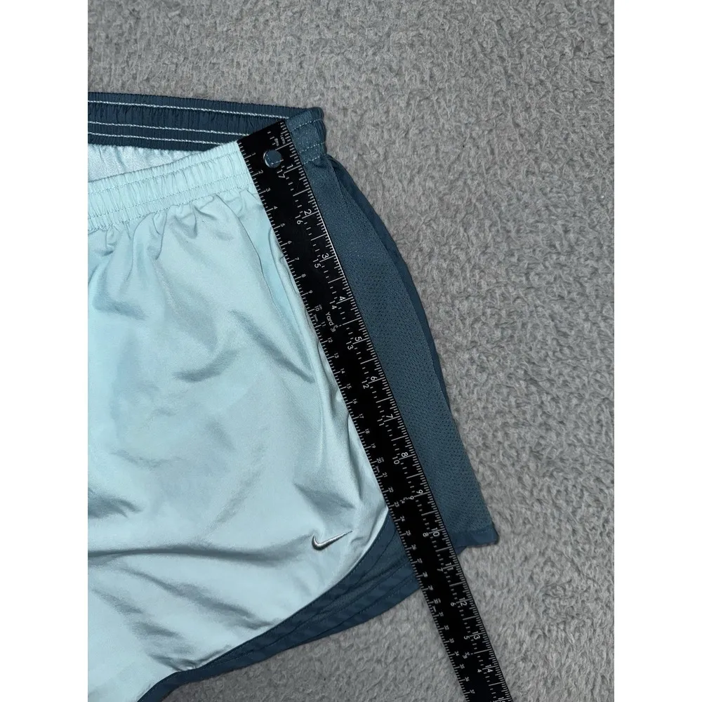Nike Running Shorts Women Medium Two Tone Lined Swoosh Logo Athletic Workout Y2K - Image 4