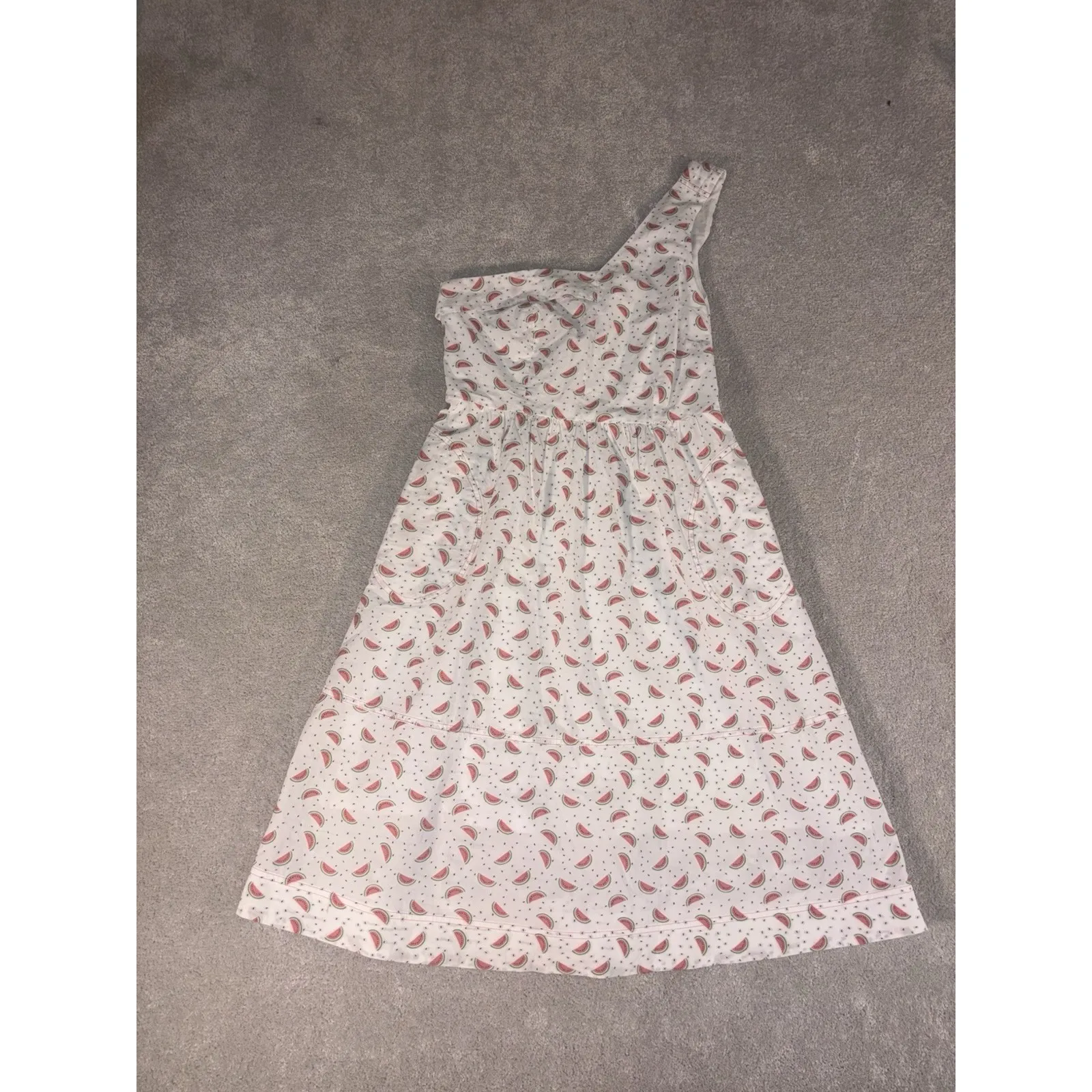 Anthropologie HD in Paris Watermelon‎ Park-bound One-Shoulder Dress 6 Pockets - Image 5