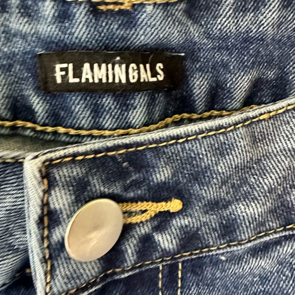 Flamingo Women’s size large wide leg ankle jeans Blue - Image 2