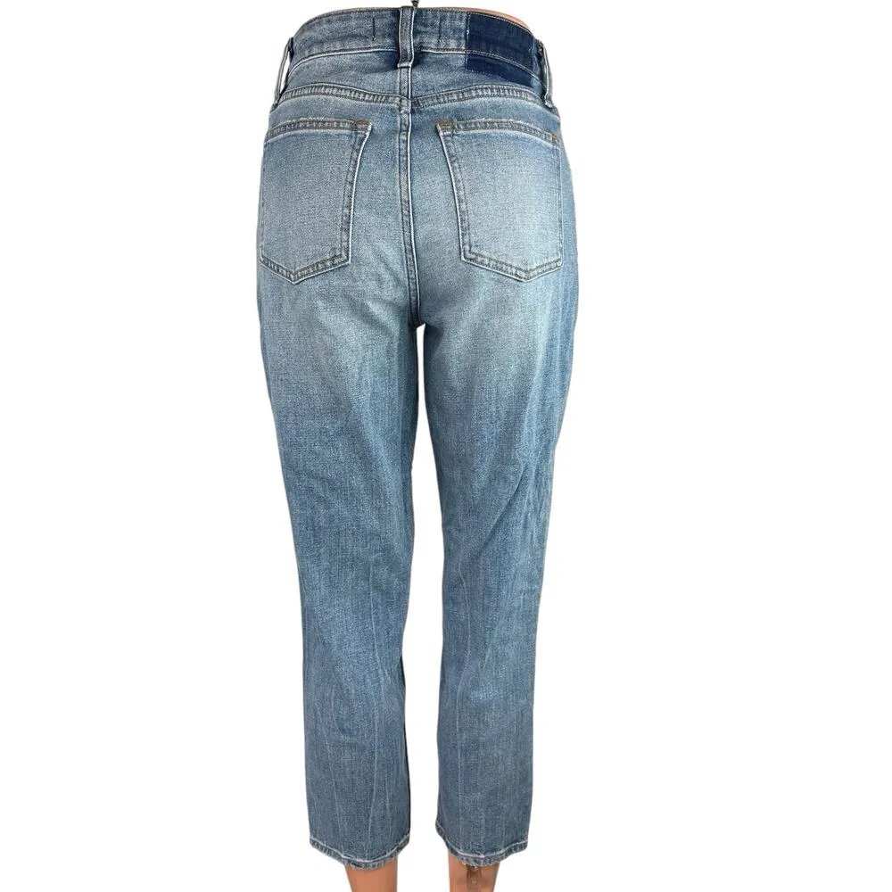 Abercrombie & Fitch Curve Love High Rise Straight Leg Denim Mom Jeans Pants 25 - Image 3