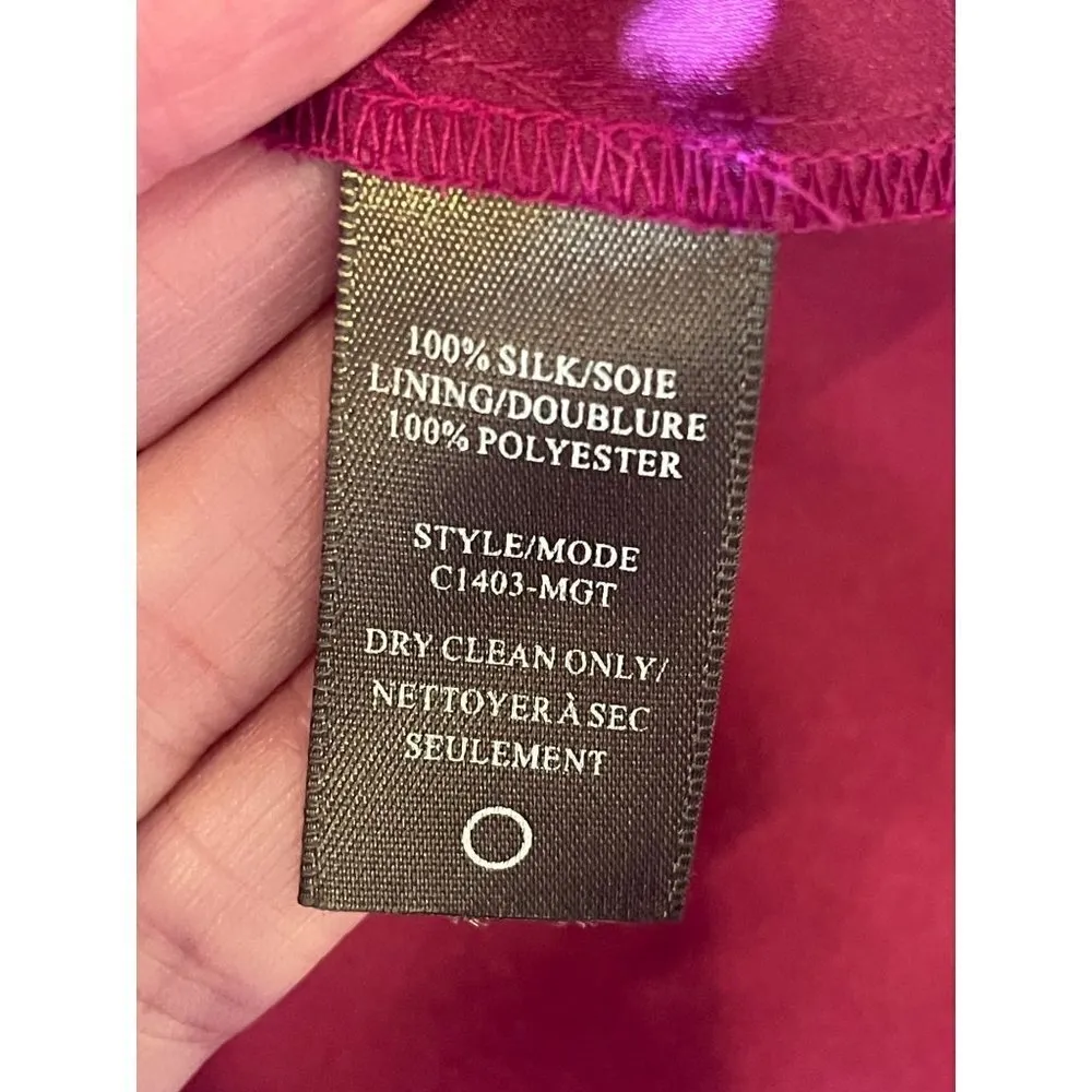 Charlie Jade Anthropologie Pink Silk One Shoulder Ruffle Hem Mini Dress S‎ - Image 10