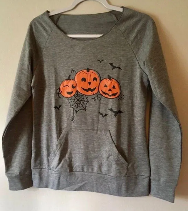 Pumpkin Sweatshirt, XXL Gray - Image 2