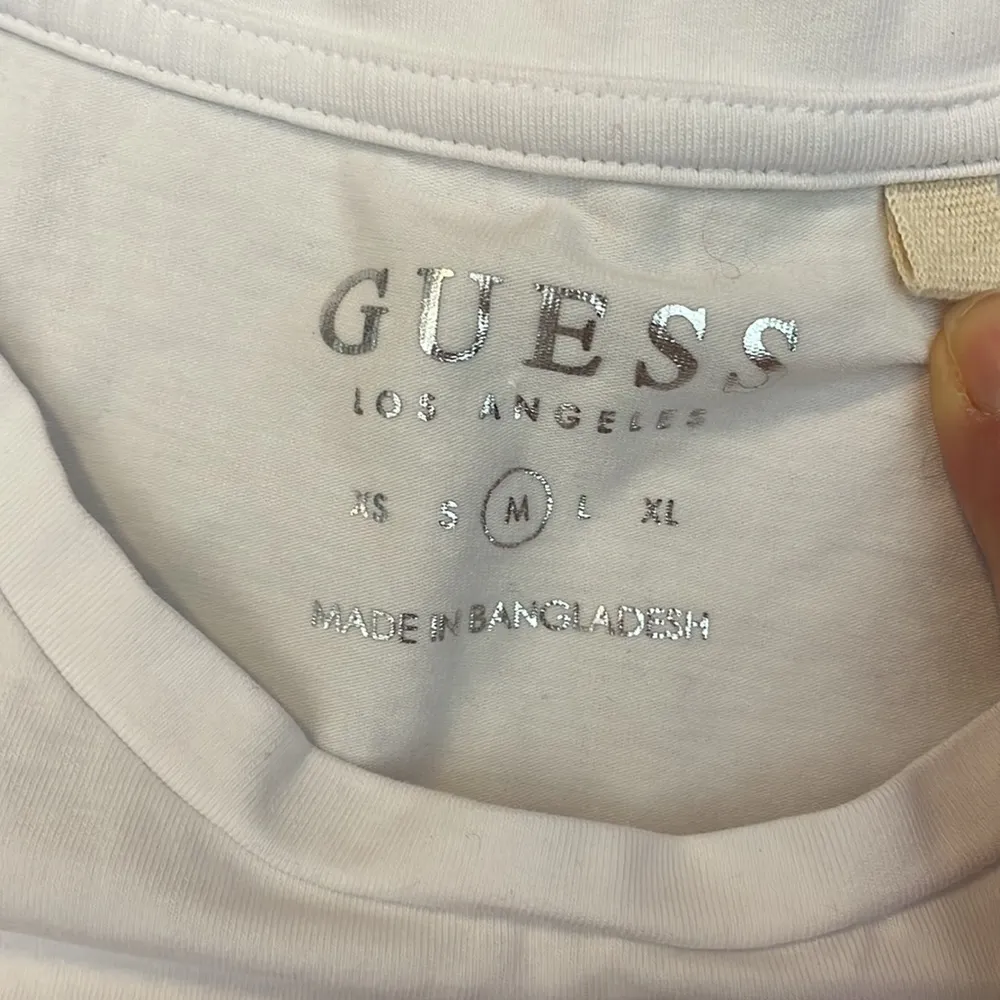 White Short Sleeve Round Neck Women’s Tee with Eyes, Pearls & Gems Medium - Image 7