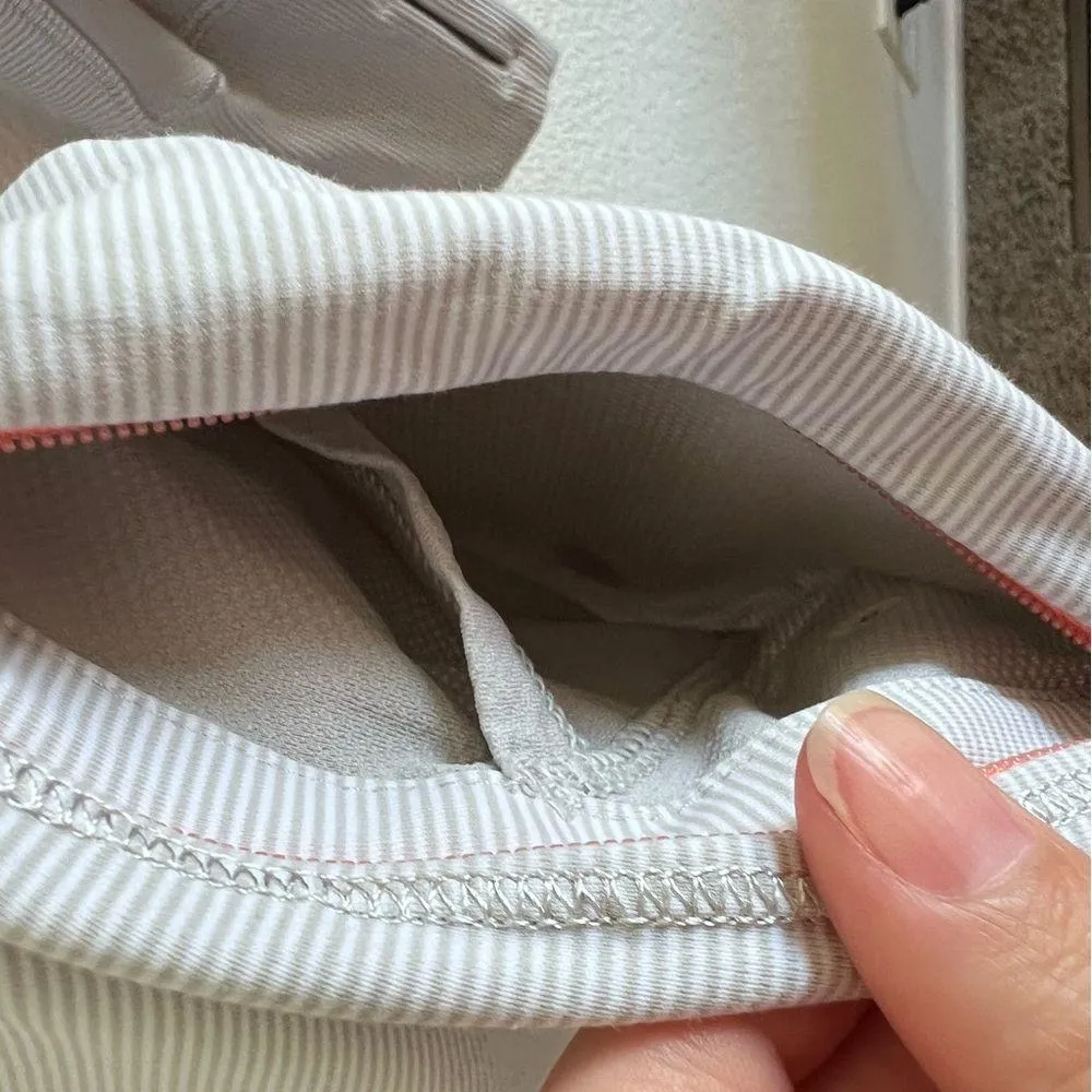 Lululemon Race With Grace 1/2 Zip II Wee Stripe White Silver Spoon - Image 5