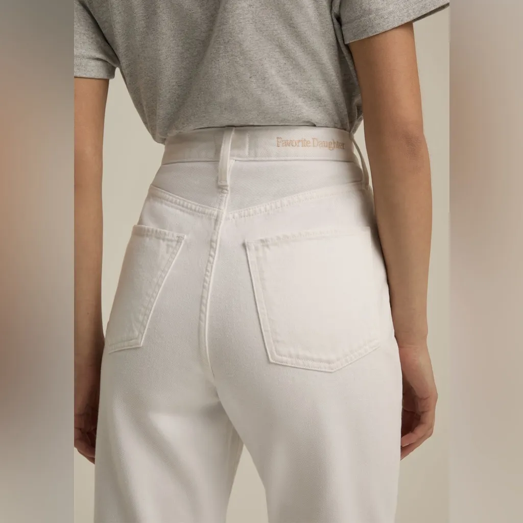NWOT Favorite Daughter The Otto High Rise Ankle Boyfriend Jeans Whistler White Size 26 - Image 3
