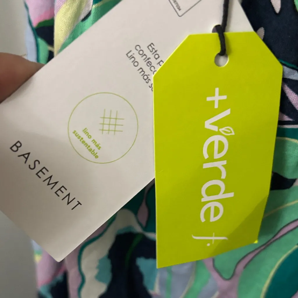 Floral Long Sleeve Dress Green Size L - Image 12