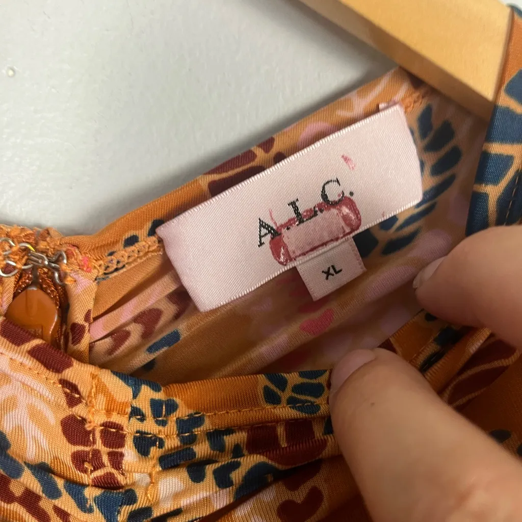 A.L.C. Ansel Ruched Bodycon Dress in clay combo size XL - Image 5