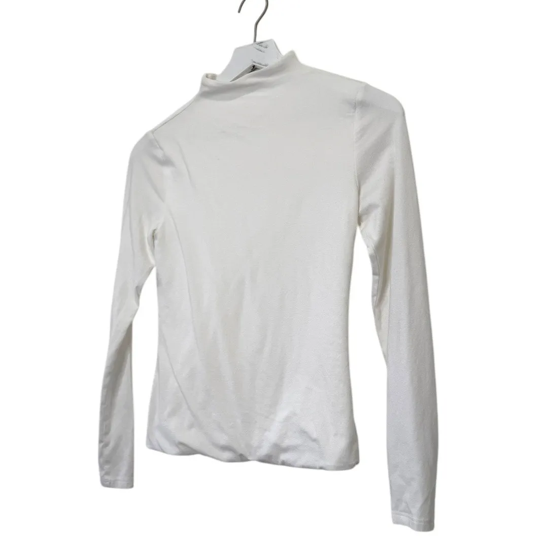 Nuuds Mock Neck Long Sleeve Top Women’s Medium White - Image 7