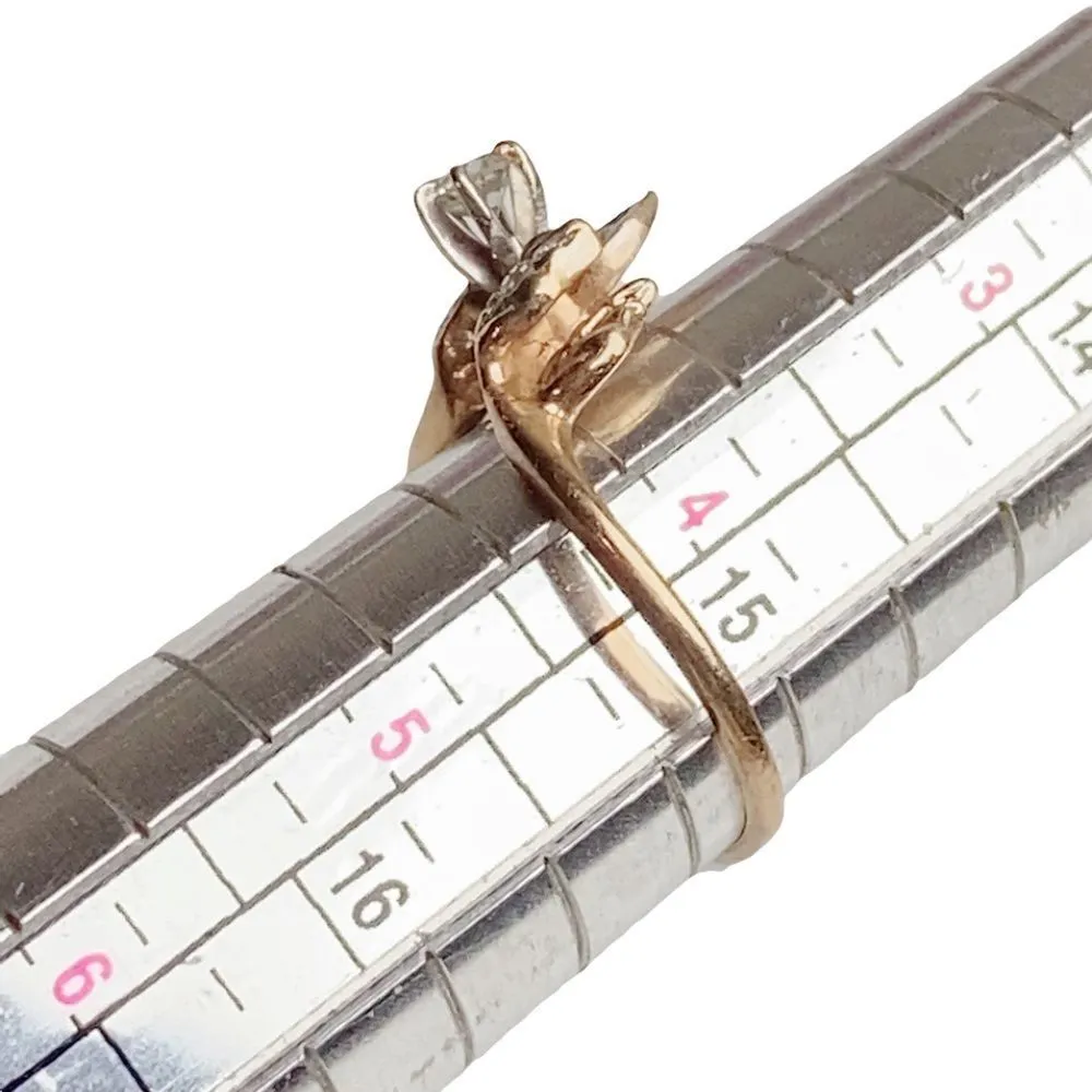 14K Yellow Gold Diamond Engagement Crown Tiara Style Ring - Image 10