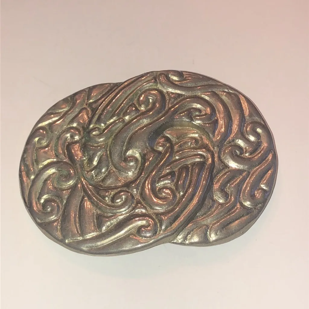 Vintage Silver Tone Western Boho Belt Buckle - Image 2