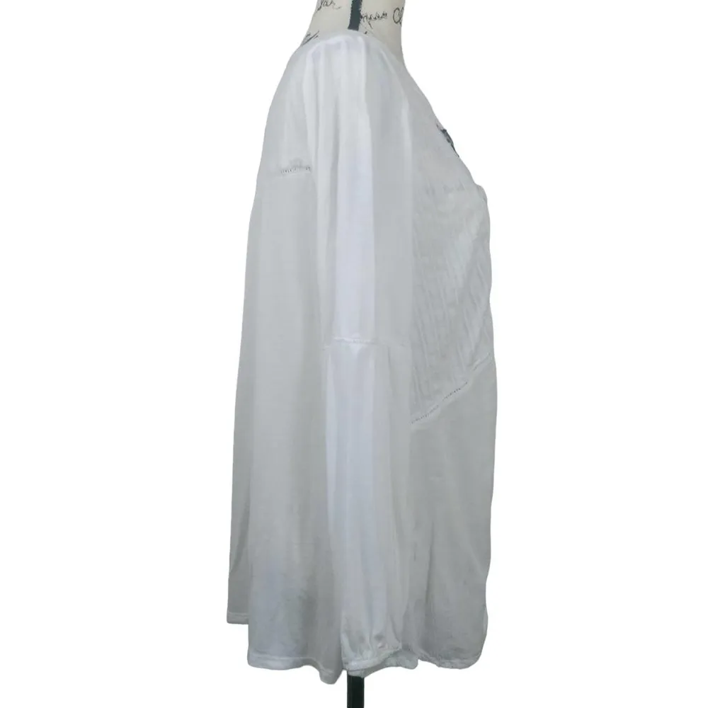 Flutter & Kick Maternity White Button Down Boho Size L - Image 3