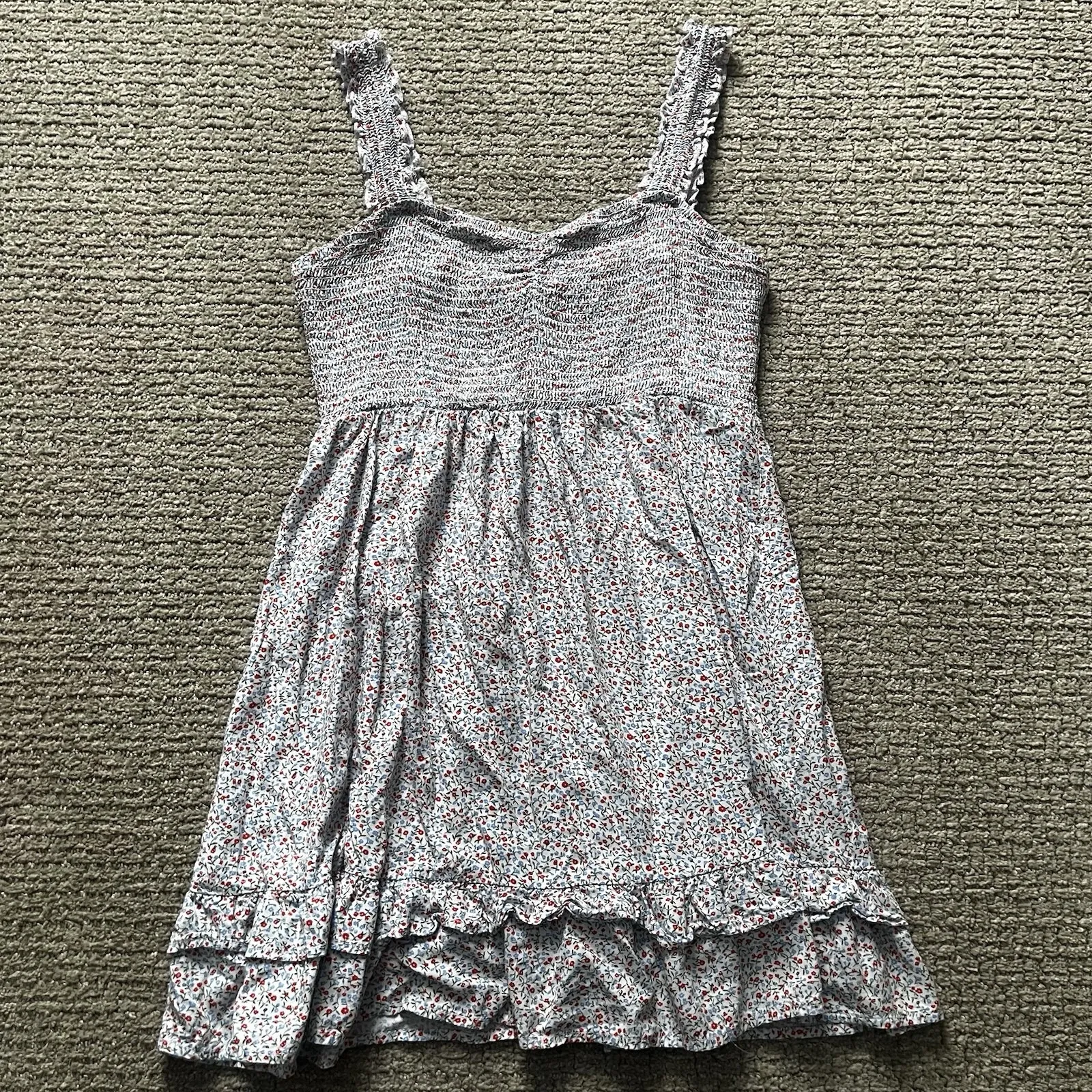 Forever 21 Women's Large Floral Smocked Ruffle Hem Sundress - Image 2
