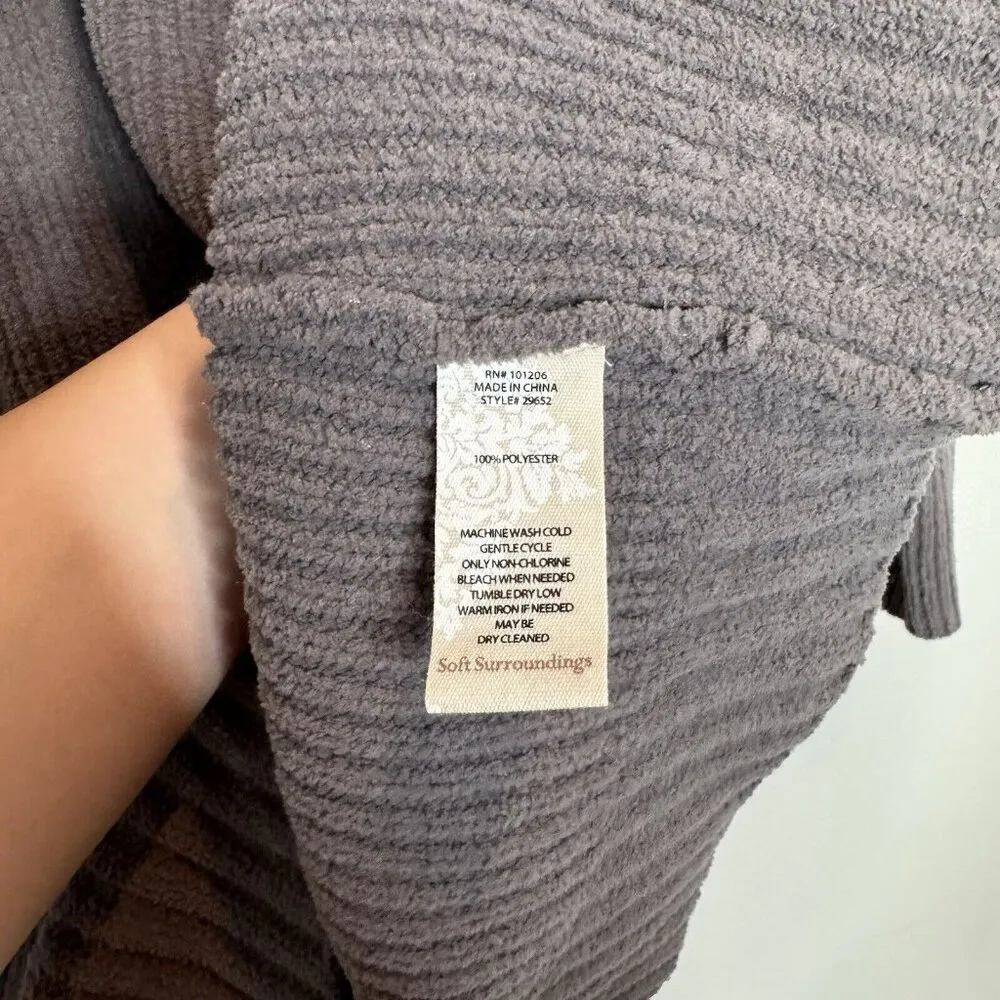 Soft Surroundings Cozy Chenille Tunic Sweater Gray Size Medium - Image 5