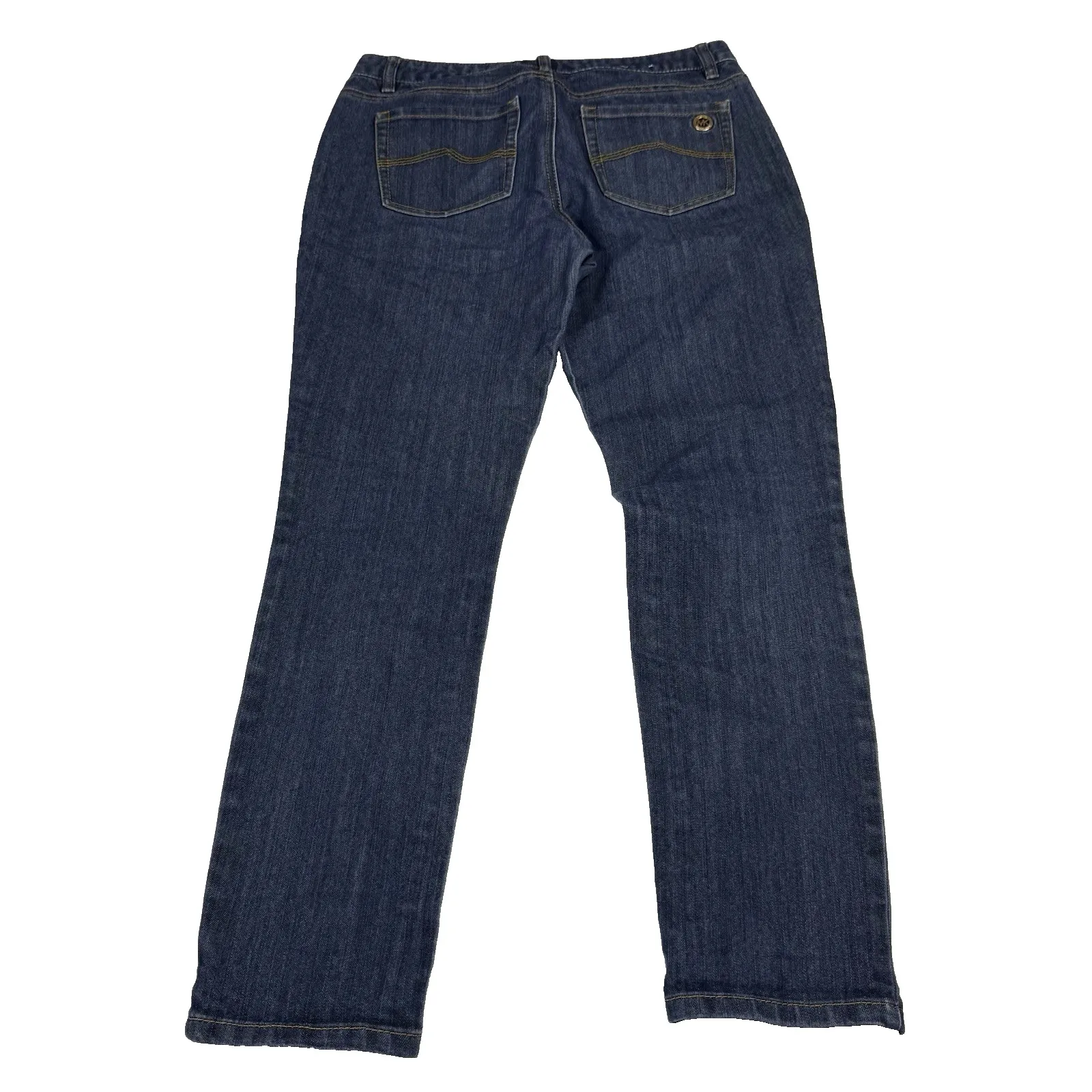 MK Michael Kors Jeans Women's Size 8 Mid Rise Ankle Crop Stretch Dark Wash Blue - Image 2