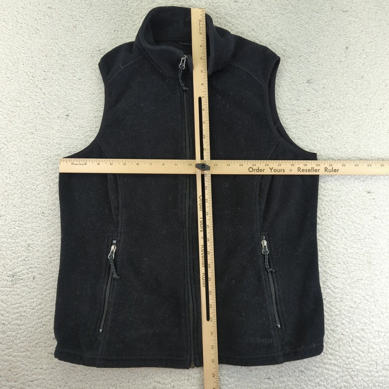 LL Bean Fleece Vest Black Zip Up BRANDED Women's Size Large Gorpcore‎ - Image 9