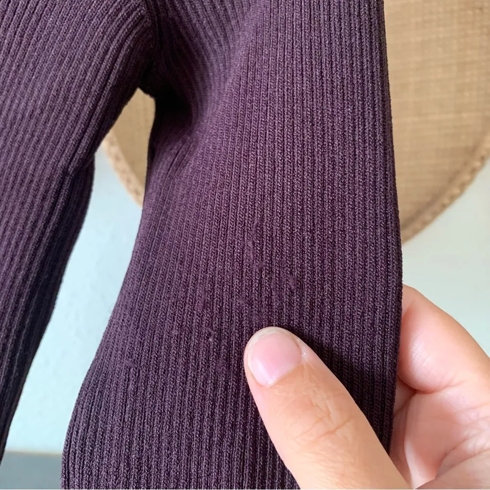 ☀️ river island purple cropped ribbed long sleeve - Image 5